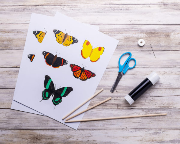 What you need to make the DIY-Montessori-Butterfly-mobile