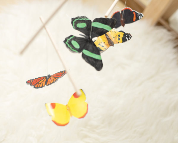 Lifestyle shot of the DIY-Montessori-Butterfly-mobile