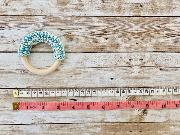 The measurements of a crochet teething ring