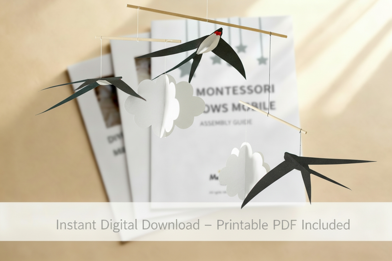 Printable Swallows Mobile Pattern & Assembly Guide