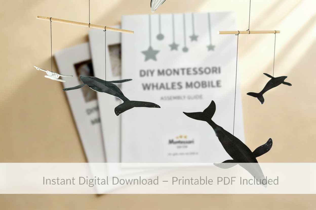 Printable Whale Mobile Pattern & Assembly Guide