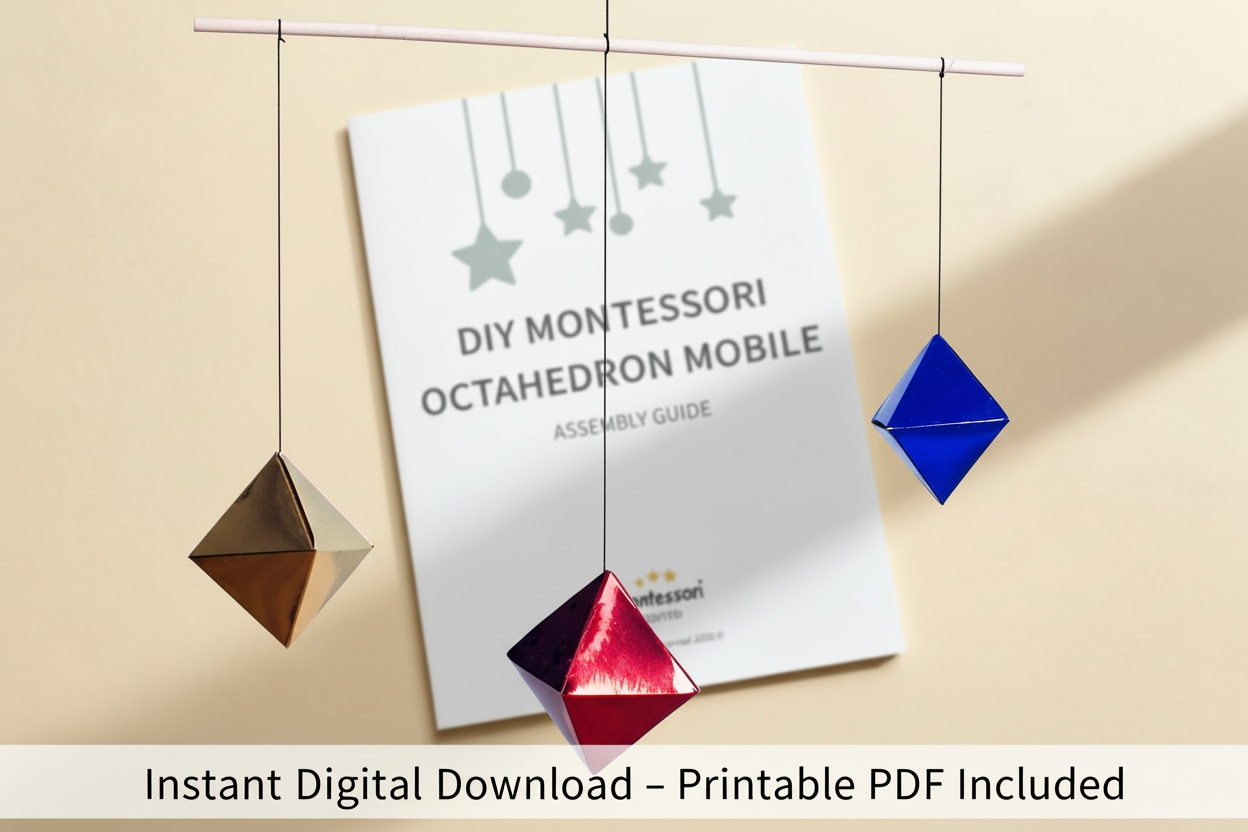 Printable Octahedron Mobile Pattern & Assembly Guide