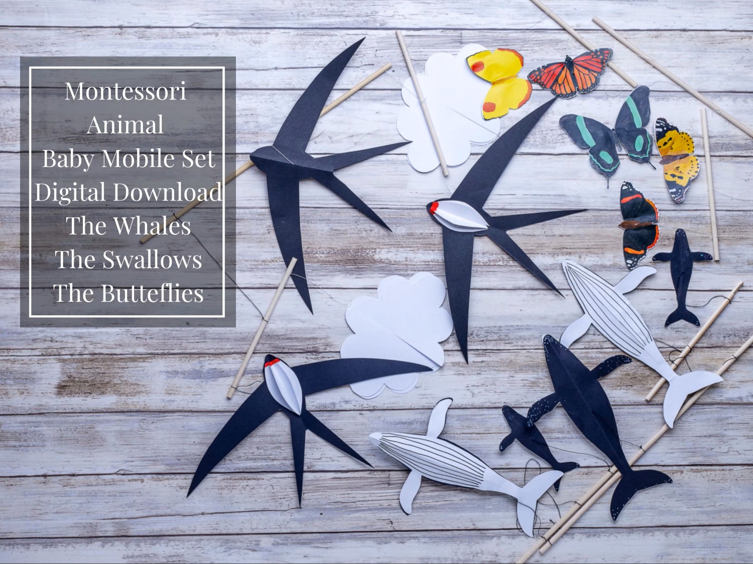 Printable Animal Mobile Set Assembly Guide