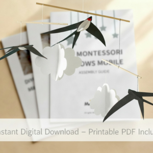 Printable DIY Montessori Swallows mobile